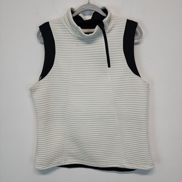 Under Armour Daytona Ribbed Vest Size XL White High Neck Pullover Gorpcore - Picture 1 of 10